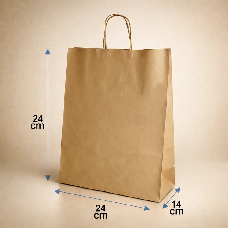 Bolsas de Papel Kraft con Manillas 24 × 24 × 14 cm (Mini Delivery)
