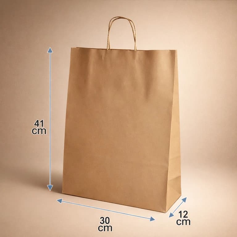 Bolsas de Papel Kraft con Manillas 30 × 41 × 12 cm