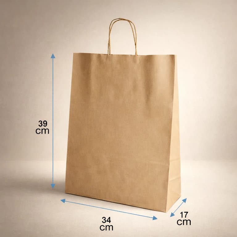 Bolsas de Papel Kraft con Manillas 34 × 39 × 17 cm (Delivery)