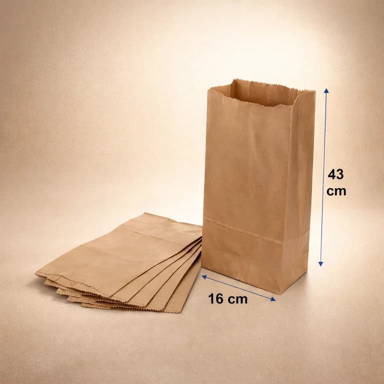 Saquitos de Papel Kraft T-5 16 × 43 cm