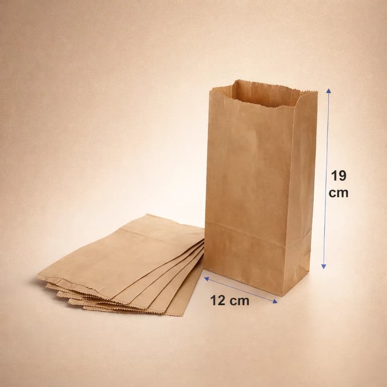Saquitos de Papel Kraft T-1 Corto 12 × 19 cm