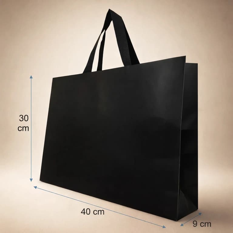 Bolsas de Papel de Lujo Negras 40 × 30 × 9 cm