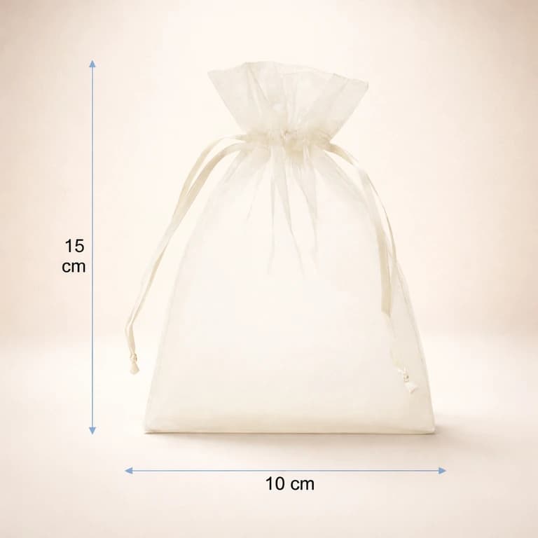 Bolsa de organza blanca