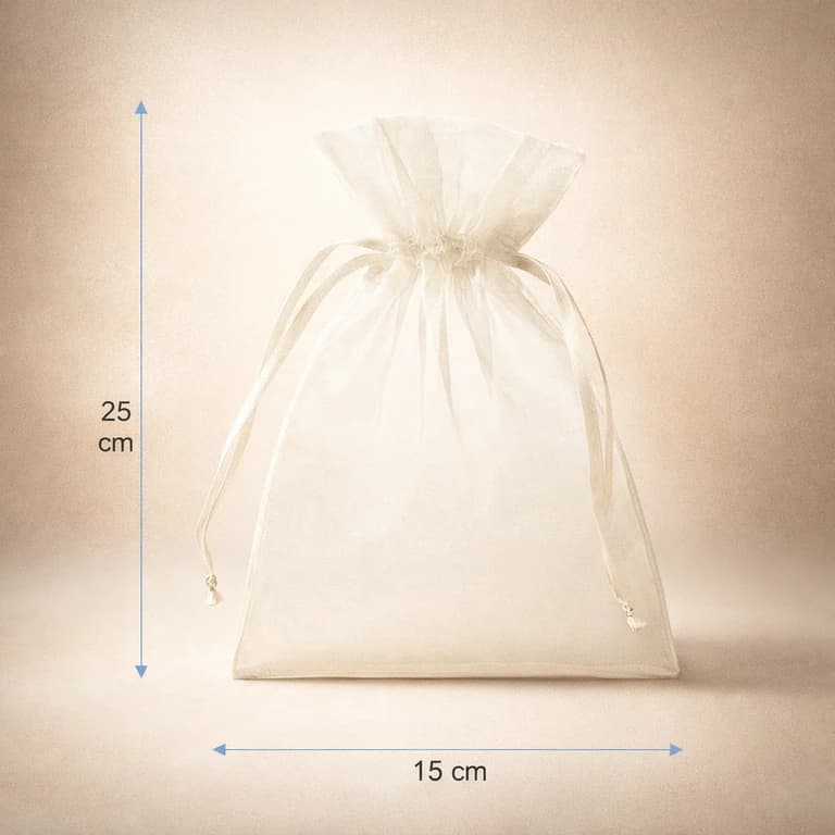 Bolsas de Organza Blancas 15 × 25 cm