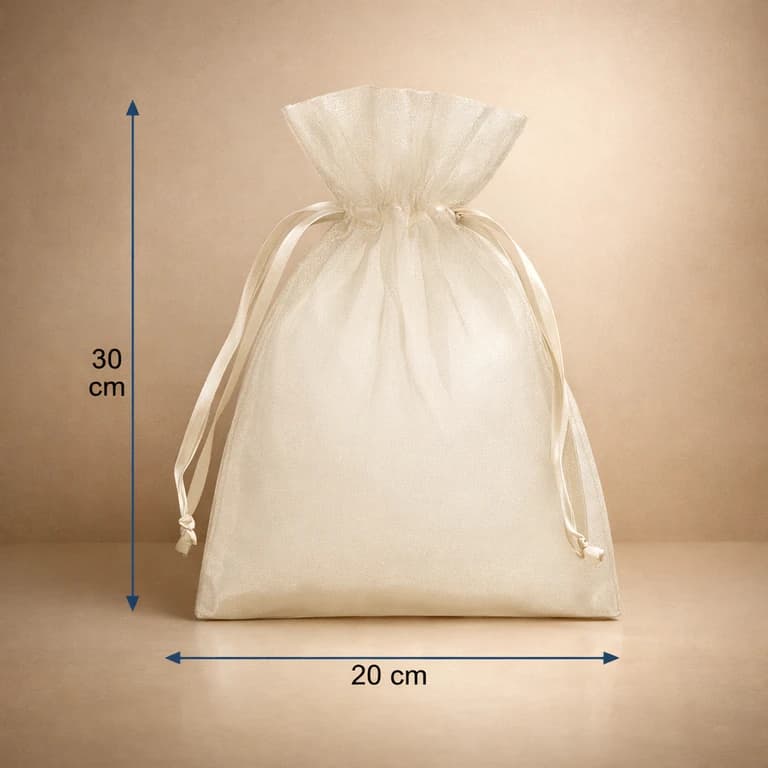 Bolsas de Organza Blancas 20 × 30 cm