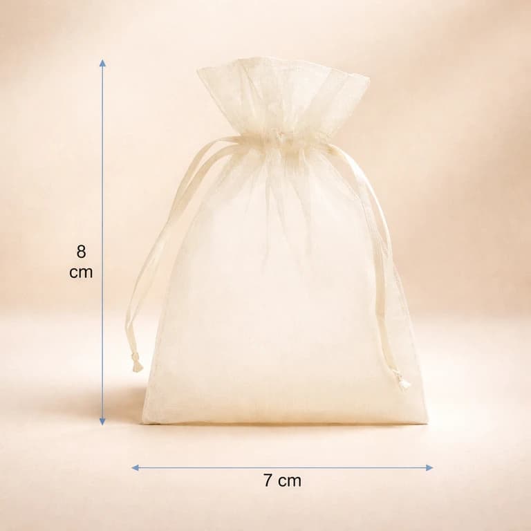 Bolsas de Organza Blancas 7 × 8 cm
