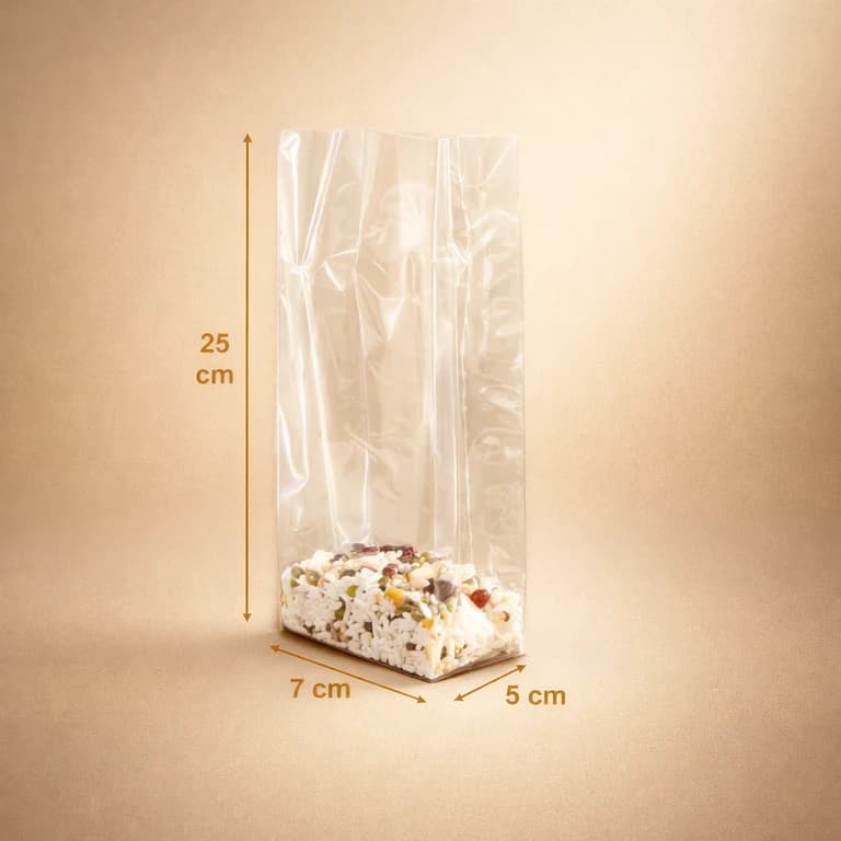 Bolsas de Celofán con Fondo de Cartón 7 × 25 × 5 cm