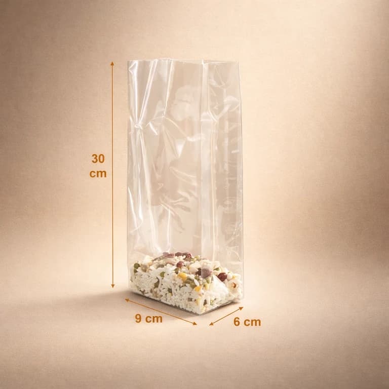 Bolsas de Celofán con Fondo de Cartón 9 × 30 × 6 cm