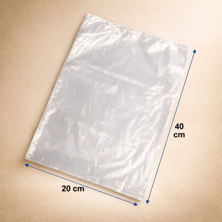 Bolsas de Polietileno Simple 25–30 Micrones 20 × 40 cm