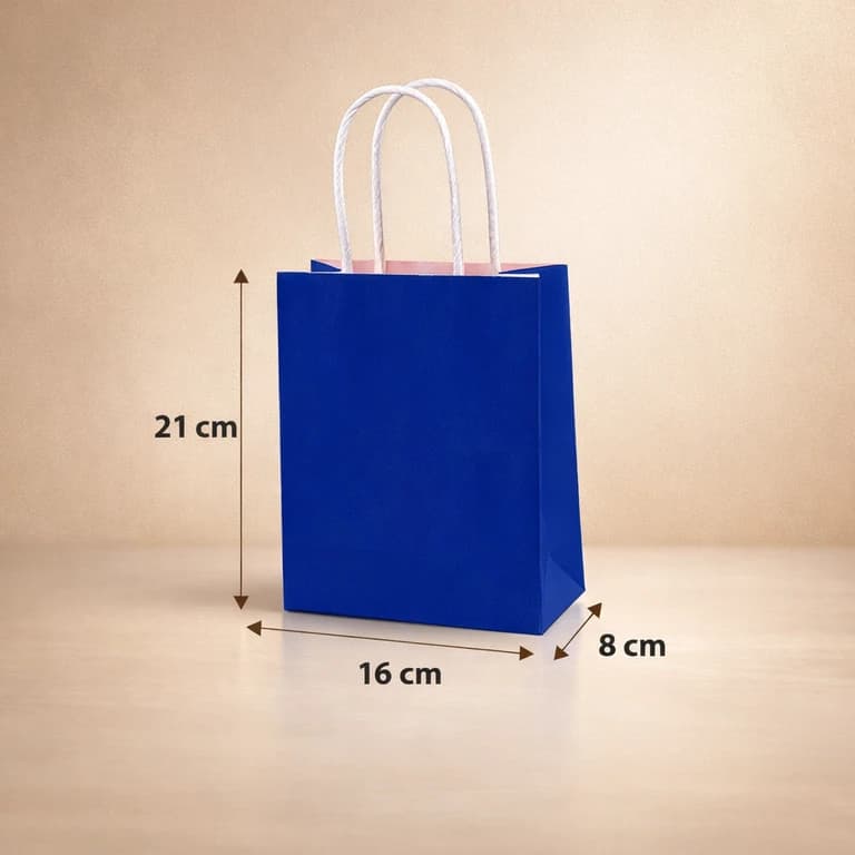 Bolsas de Papel Color Azul 16 × 21 × 8 cm