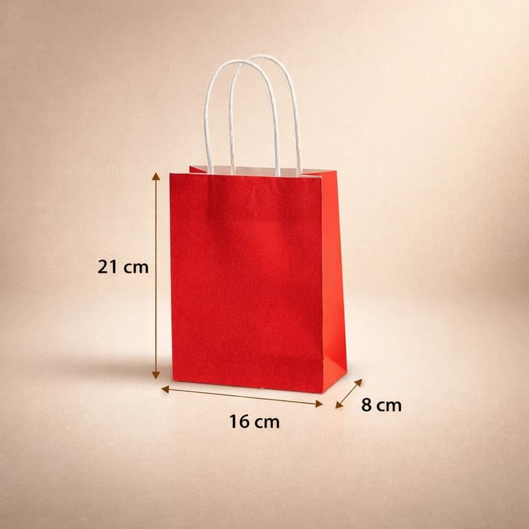 Bolsas de Papel Color Rojo 16 × 21 × 8 cm