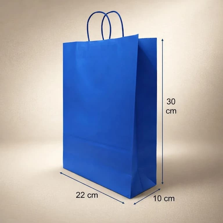 Bolsas de Papel Color Azul 22 × 30 × 10 cm