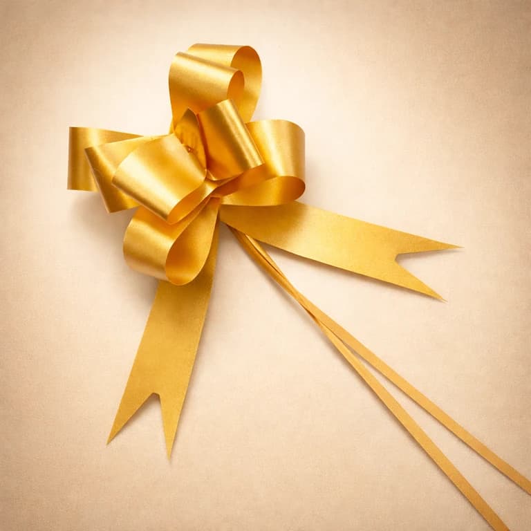 Cinta de Regalo Autoarmable Color Dorado