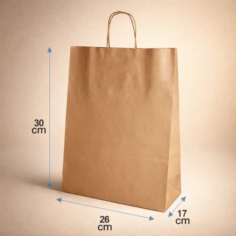 Bolsas de Papel Kraft con Manillas 26 × 30 × 17 cm (Delivery)