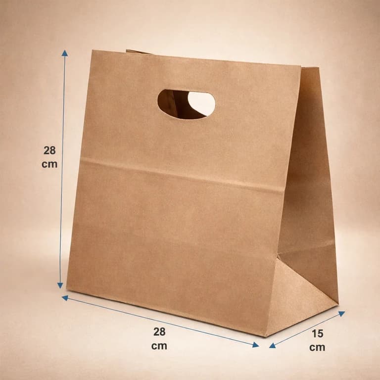 Bolsas kraft con manija plana