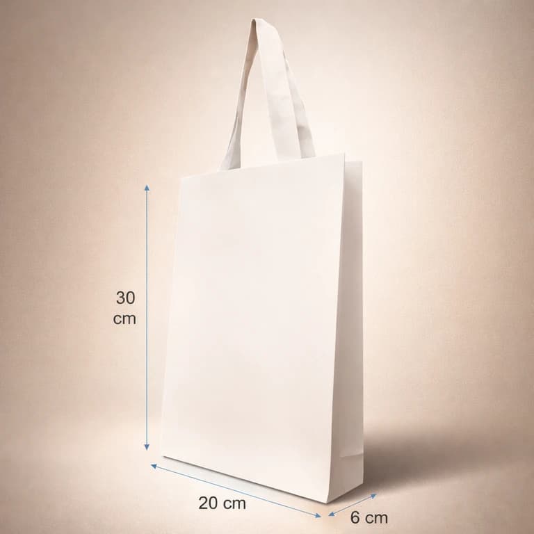 Bolsa de papel premium blanca