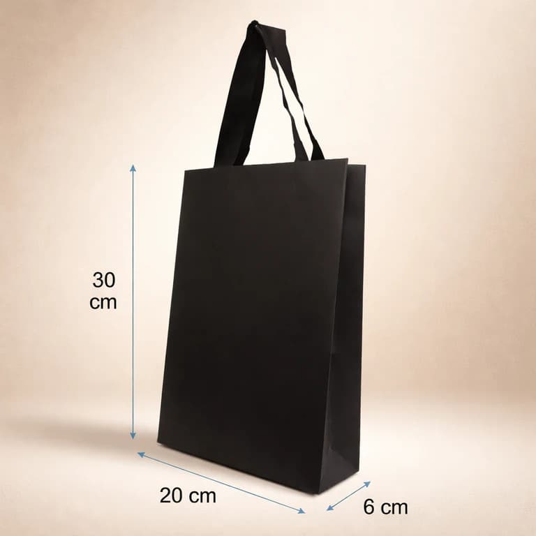 Bolsa de papel premium negra