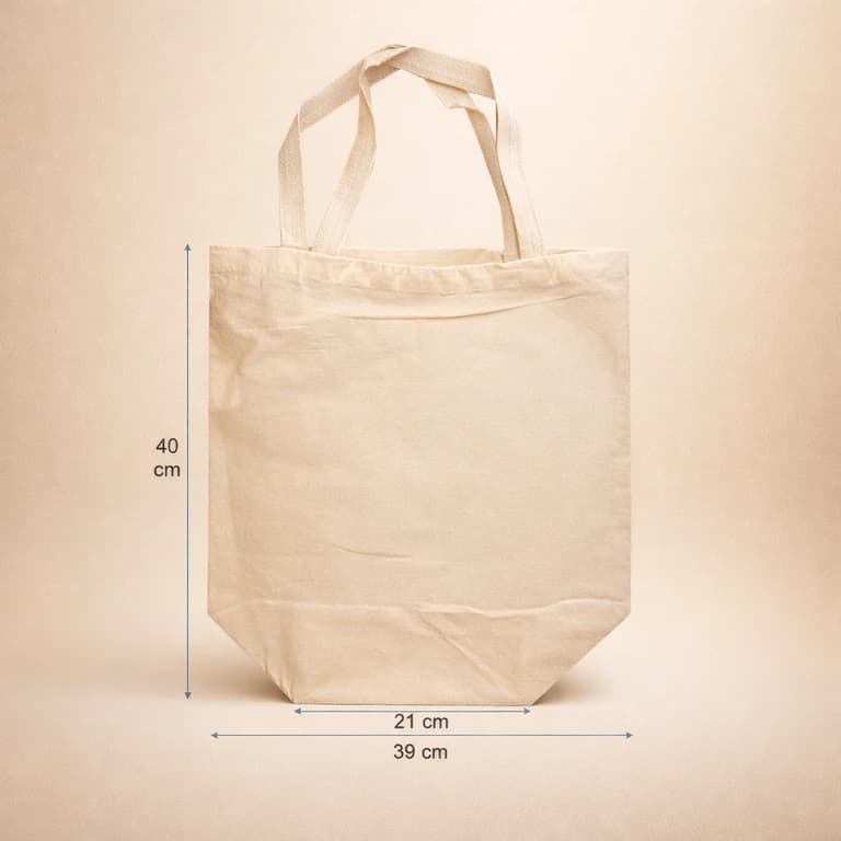 Bolsa de Algodón 39 × 40 cm con Fuelle de 18 cm