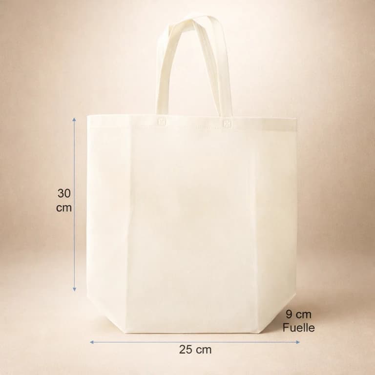 Bolsas Reutilizables de TNT Alta Resistencia 25 × 30 × 9 cm (10 kg máx.) Crudo