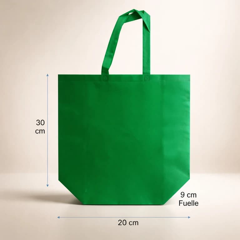 Bolsas Reutilizables de TNT Alta Resistencia 25 × 30 × 9 cm (10 kg máx.) Verde