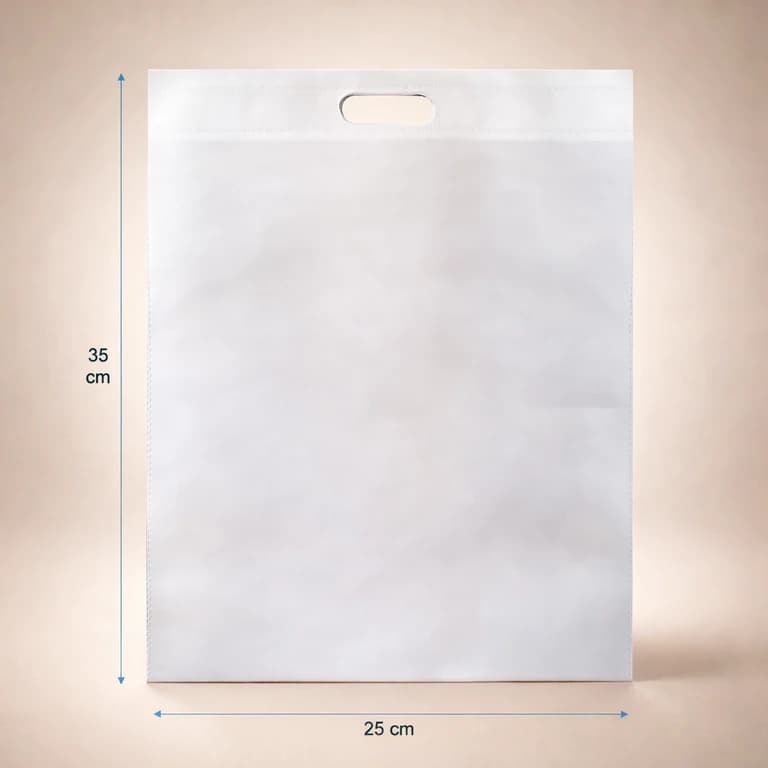 Bolsas Reutilizables de TNT Troquel 25 × 35 cm (3 kg máx.) Blanco