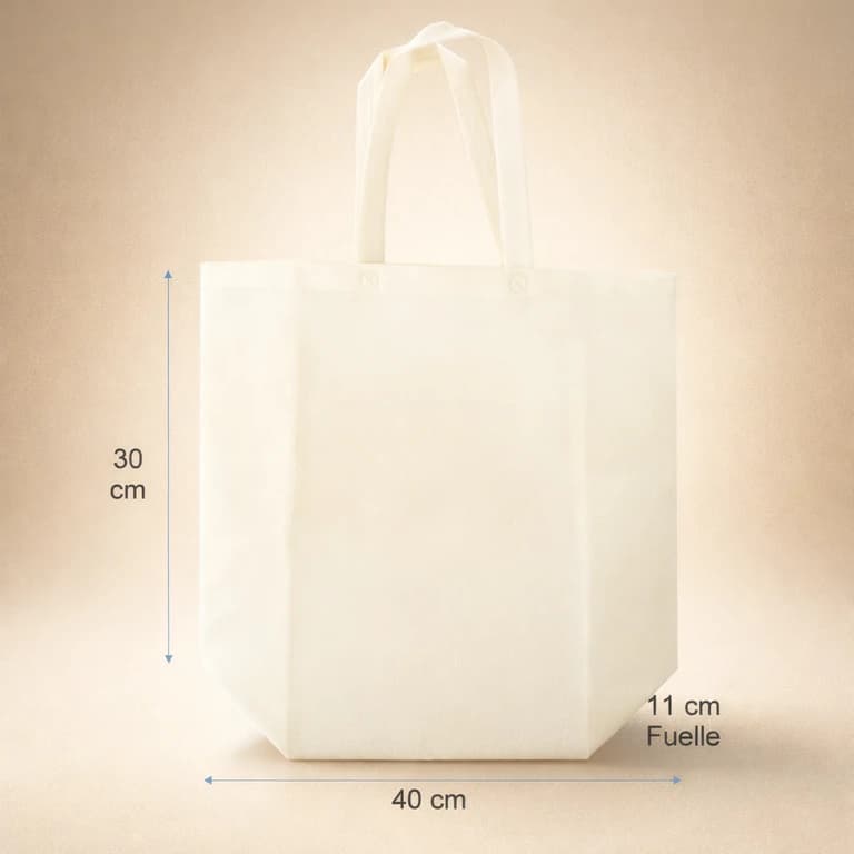 Bolsas Reutilizables de TNT Alta Resistencia 40 × 30 × 11 cm Crudo