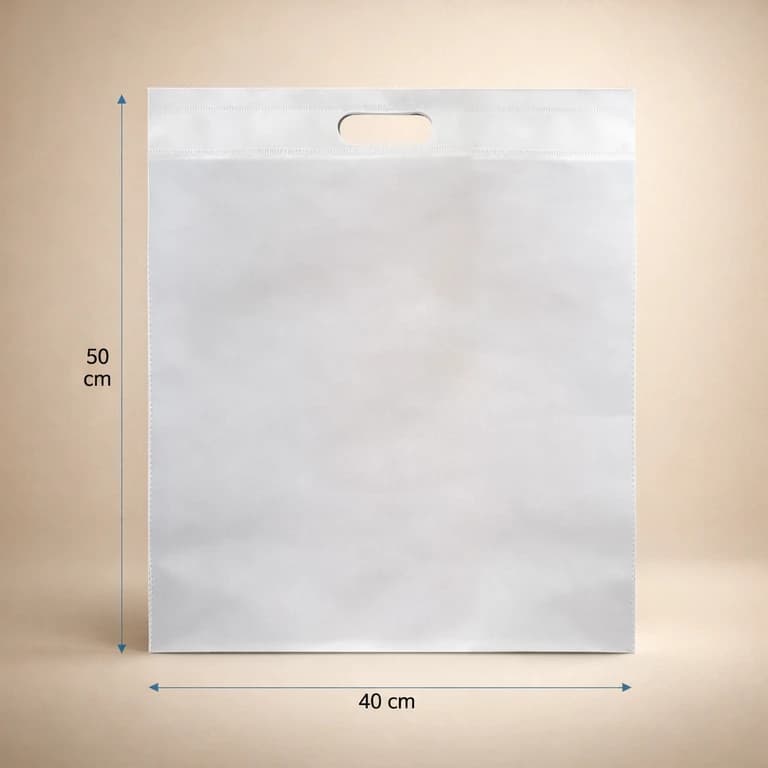 Bolsas Reutilizables de TNT Troquel 40 × 50 cm (3 kg máx.) Blanco