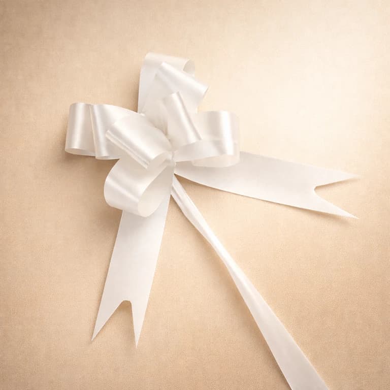 Cinta de Regalo Autoarmable Color Blanco