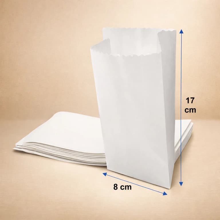 Saquitos de papel blanco